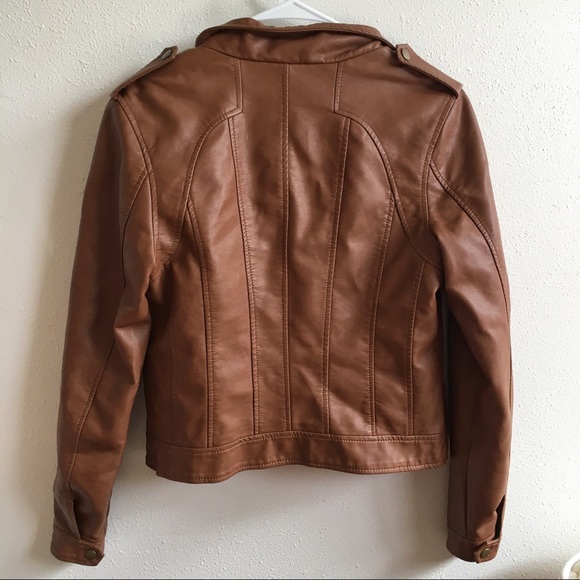 Hive&Honey Faux Brown Leather Jacket - Picture 8 of 10